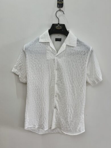 White textured popcorn half sleeves shirt - Image 2