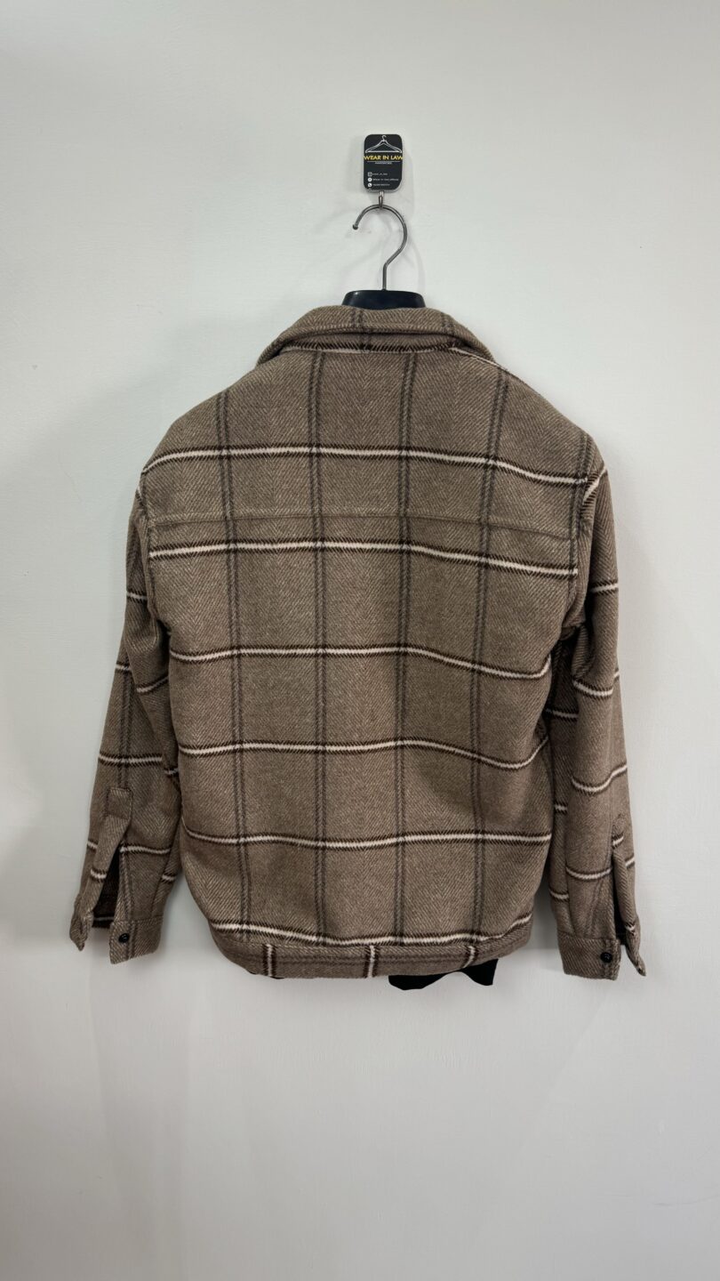 Camel brown checked vool jacket - Image 2