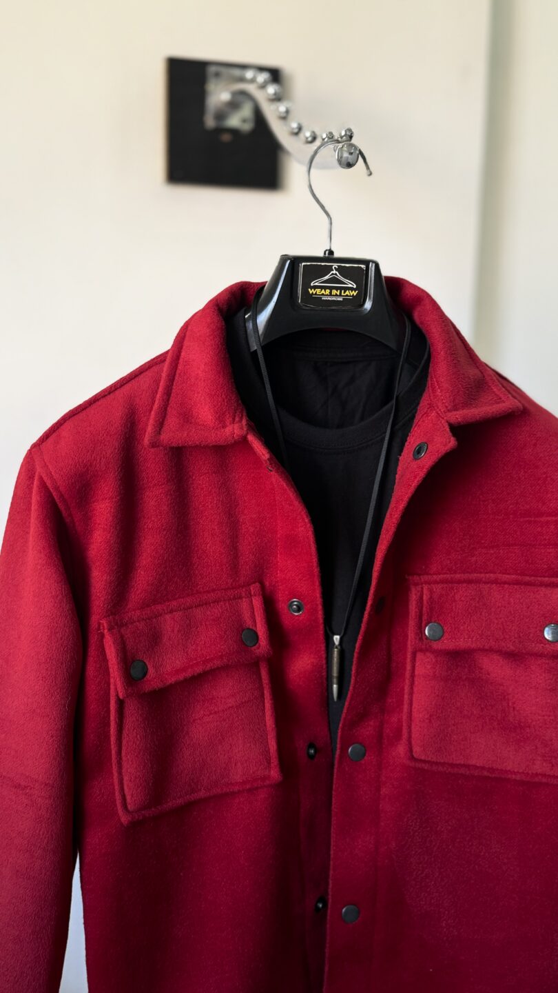 Turkish red plain vool jacket - Image 2