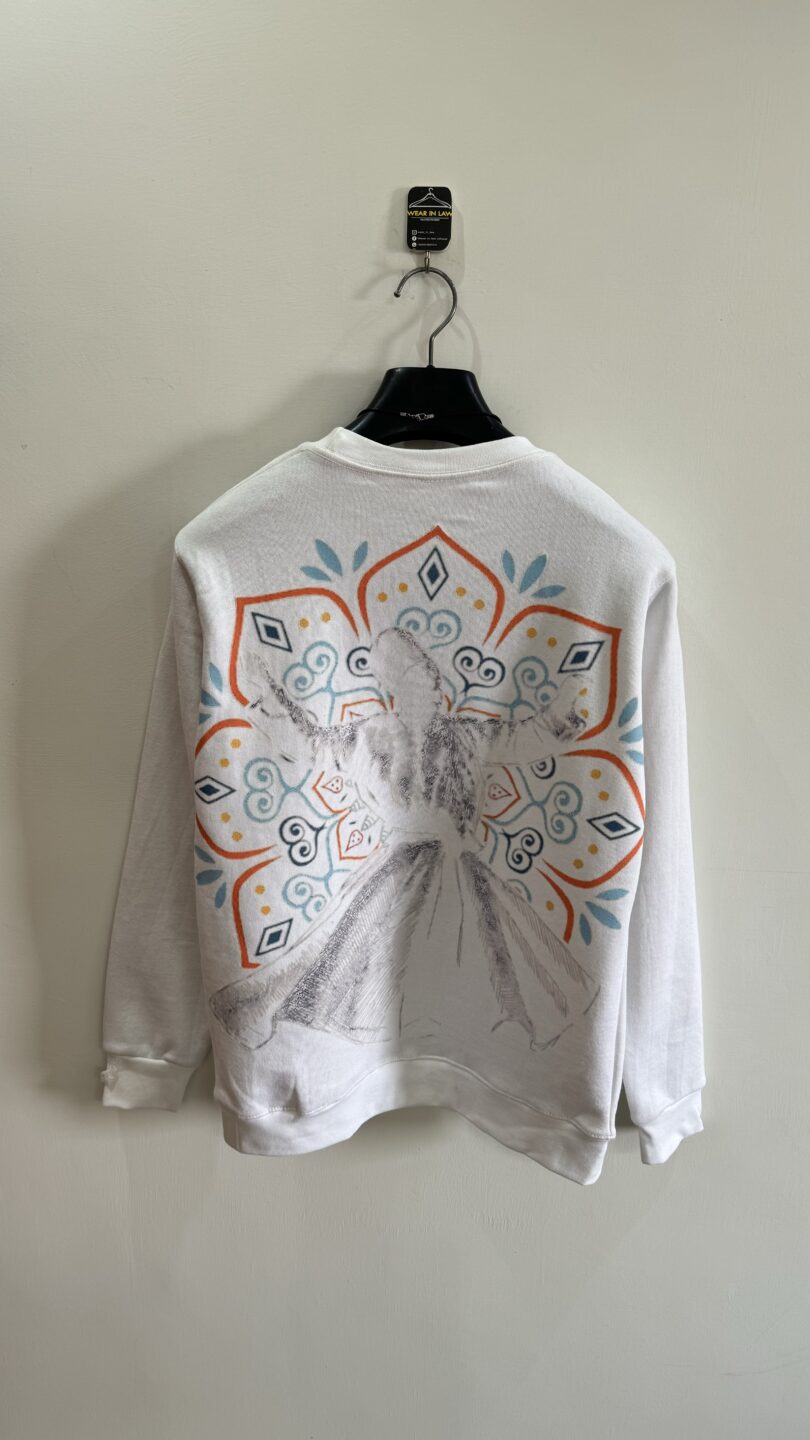 Sufi graphic white sweatshirt