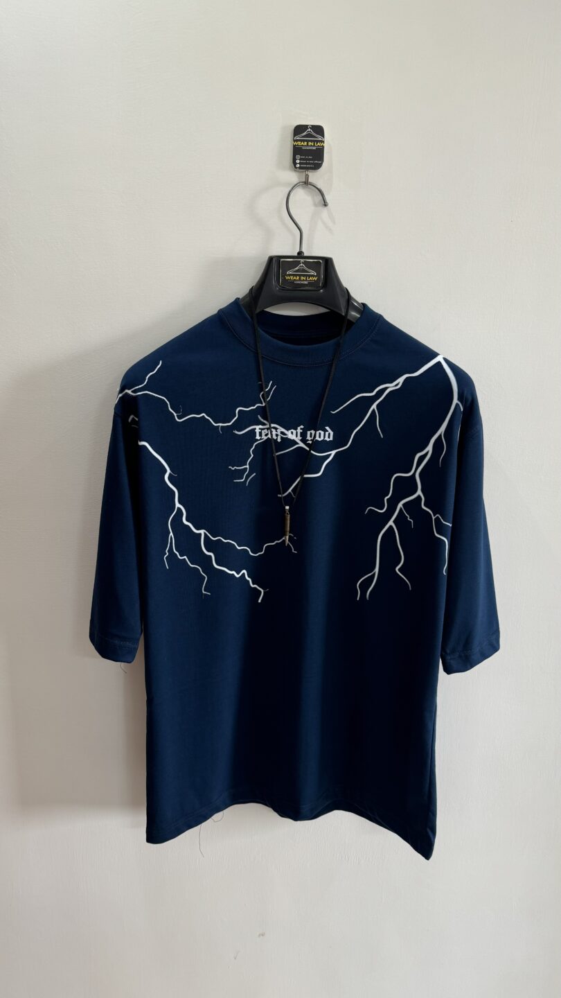 Lightning & letter print oversized tees - Image 5